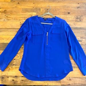 Express Women’s Long Sleeve Blouse Top with Zipper Medium
